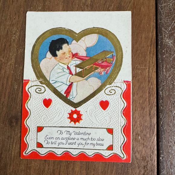 Bundle Lot SIX VINTAGE 1920-1950s Valentine Cards and Post Cards Made in USA - Picture 2 of 6
